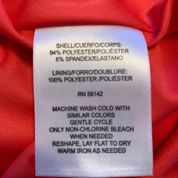 NWOT London Style Collection, Coral Color Eyelet Dress, Women's Size 12 - Picture 7 of 10